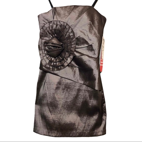 NWT STEPPIN OUT Metallic Strapless Dress Sz 3/4 - Picture 3 of 9